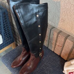 Lucca Lane Black and Brown Riding Boots